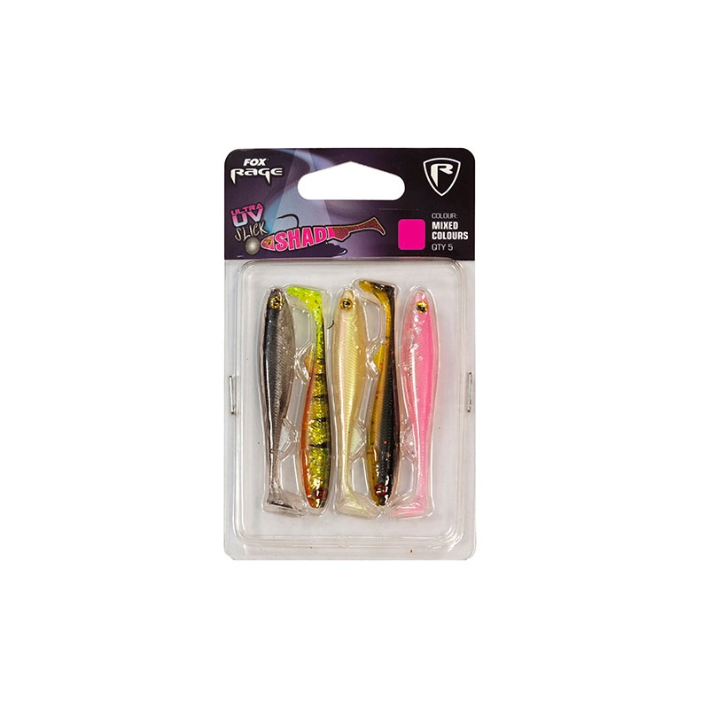 Fox Rage Slick Shad UV Mixed Colour Pack 5-pack 1 Fox Rage Slick Shad UV Mixed Colour Pack 5-pack